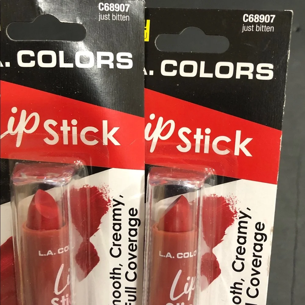 2pack “just bitten” full red smooth creamy full coverage‎ lipstick new